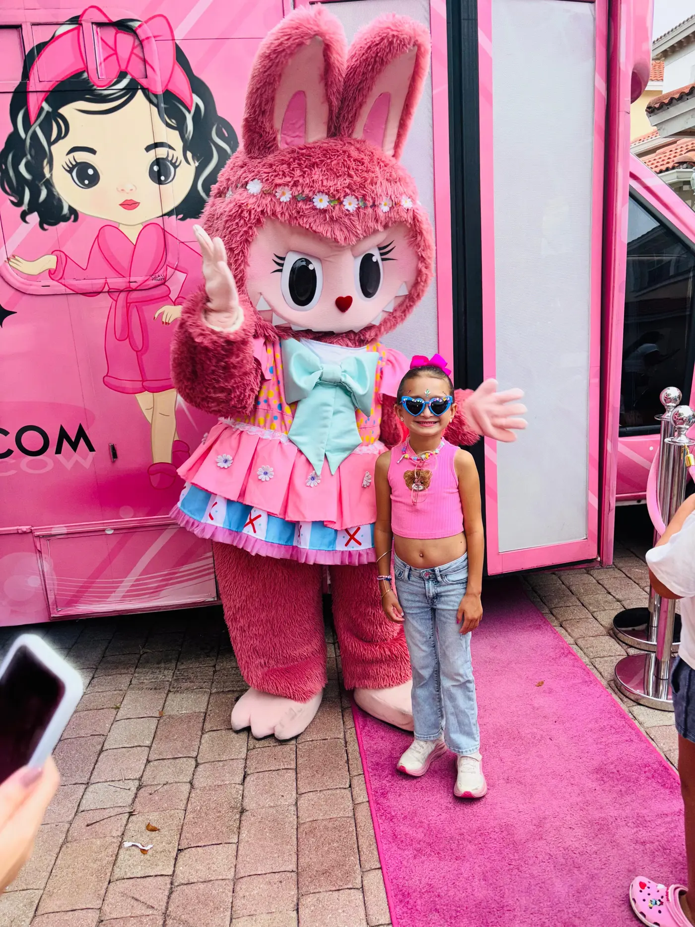 LABUBU character visit at the glam bus